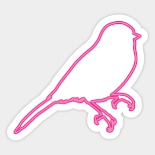 80s Retro Neon Sign Chickadee Sticker